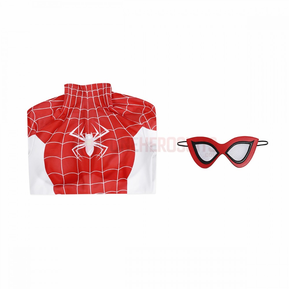 Female Spiderman Crimson She-Devil Cosplay Costume Mary Jane Watson Spandex  Bodysuit