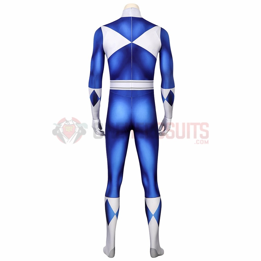 Blue Power Ranger Cosplay Suit Spandex Power Rangers Costumes Lightweight