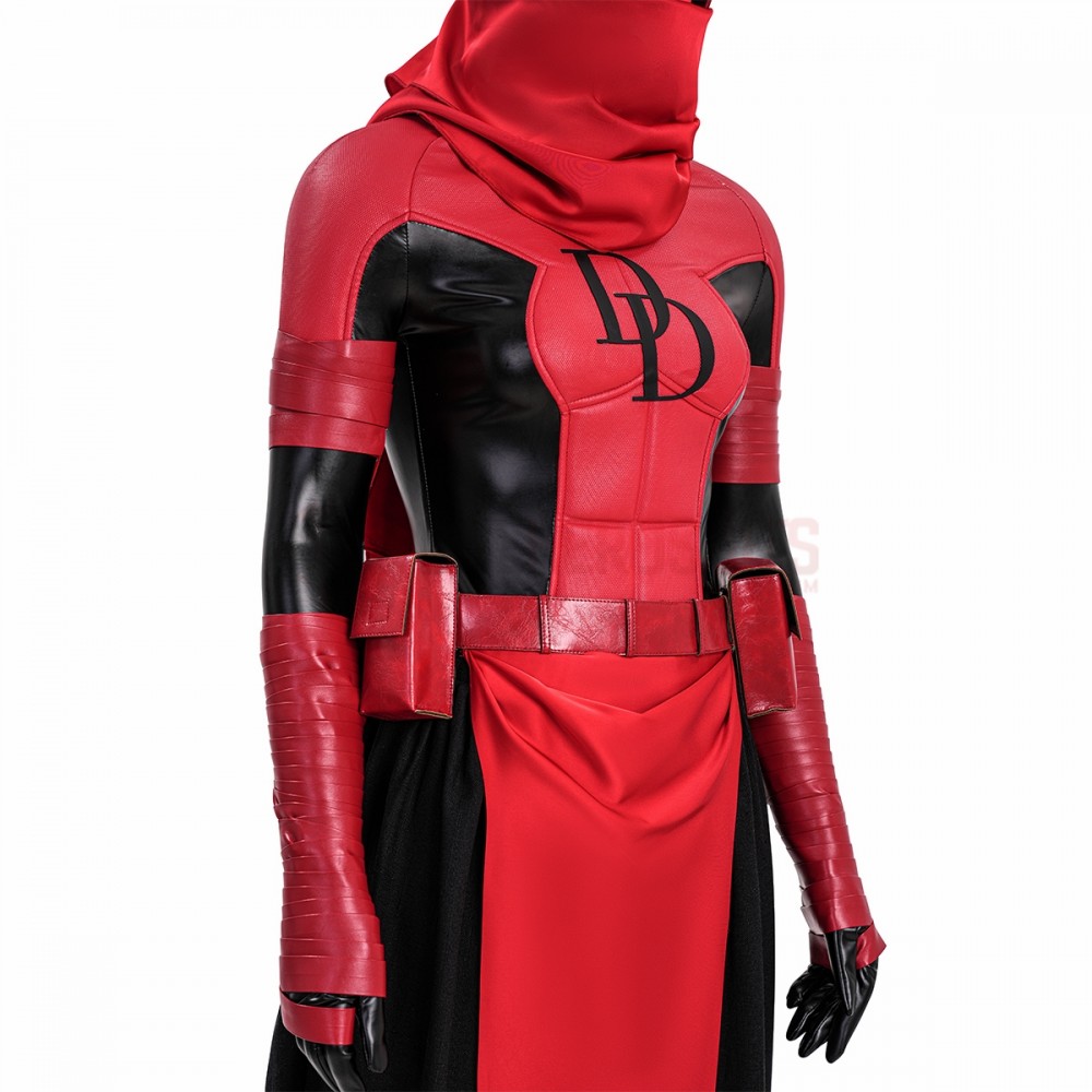 Lady Daredevil Cosplay Costumes Elektra Red Top Level Suits, image size:1000x1000