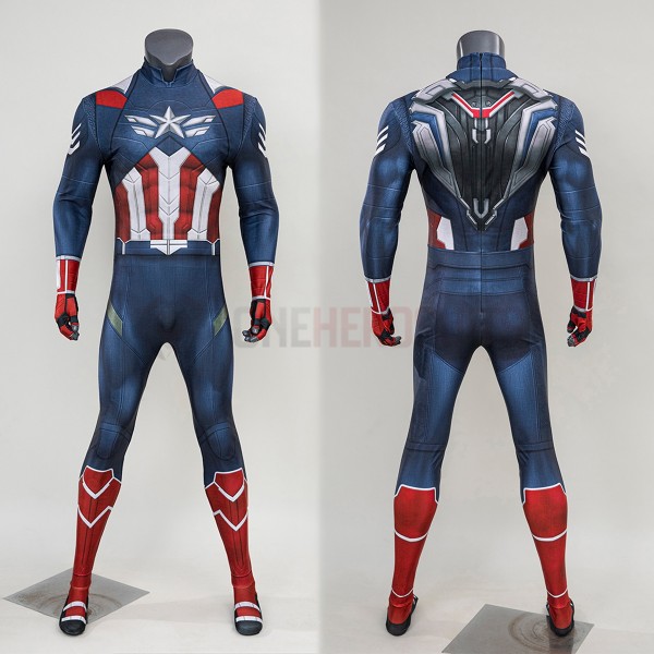 2025 Captain America Cosplay Costumes Printing Edition Jumpsuits