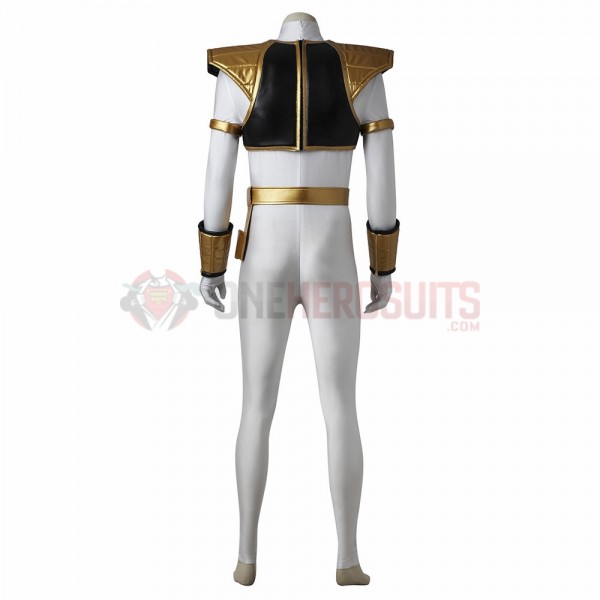 White Ranger Cosplay Costume Mighty Morphin Power Rangers Suit