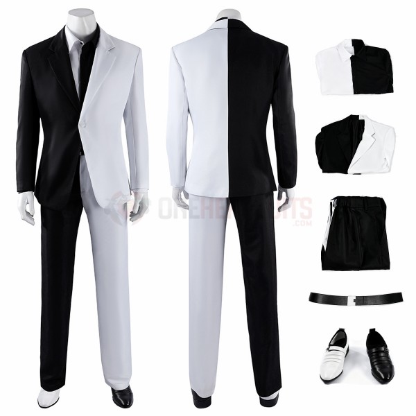 Absolute Two Face Cosplay Costume White and Black Suit