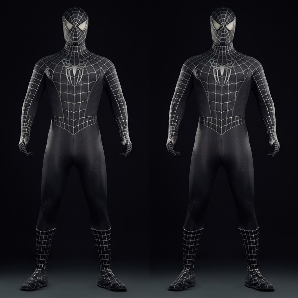 Black Spider-Man Cosplay Costumes Halloween Male Suits