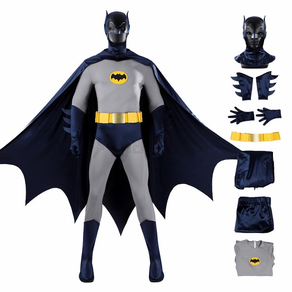 Adam West 1966 Cosplay Costume Batsuit Cosplay Suit