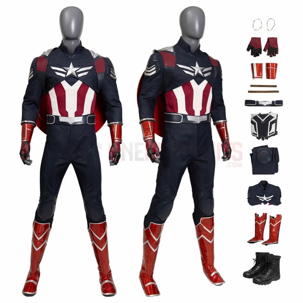 Captain America 4 Cosplay Costumes Sam Wilson Top Level Suits