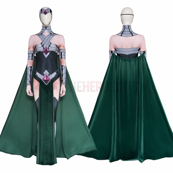 Creature Commandos Circe Cosplay Costumes HD Printed Jumpsuit With Cape