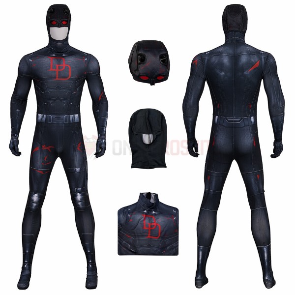 Daredevil Born Again Season 2 Cosplay Costumes Daredevil Black HD Printed Jumpsuit