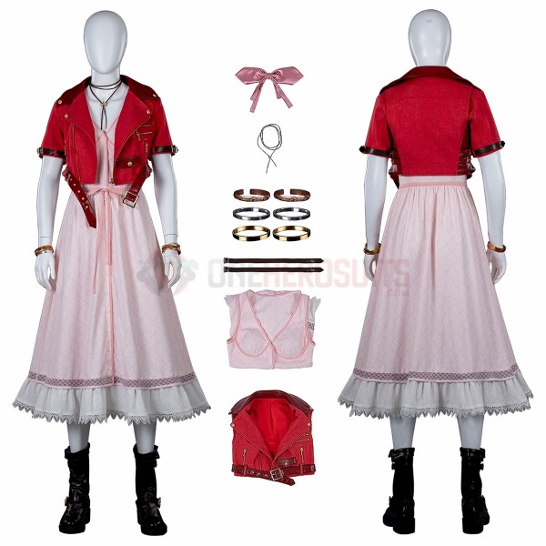 Final Fantasy VII Remake Cosplay Costumes Aerith Gainsborough Suits Top Level