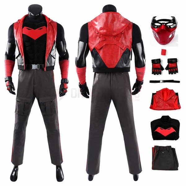 Jason Todd Rebirth Cosplay Costume Robin Red Suit
