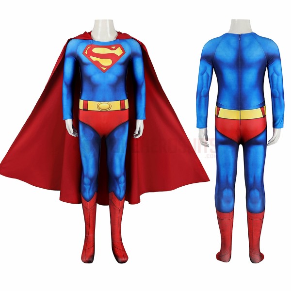 Kids Superhero Clark Kent Cosplay Costumes Halloween Suit
