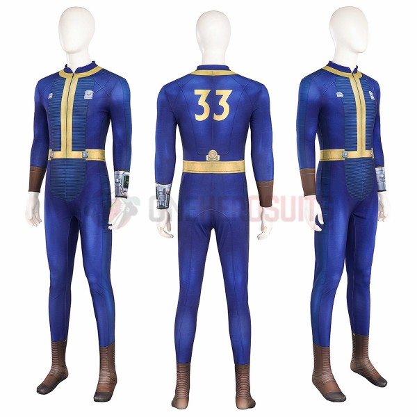 Male 33 TV Cosplay Costumes Blue Jumpsuits