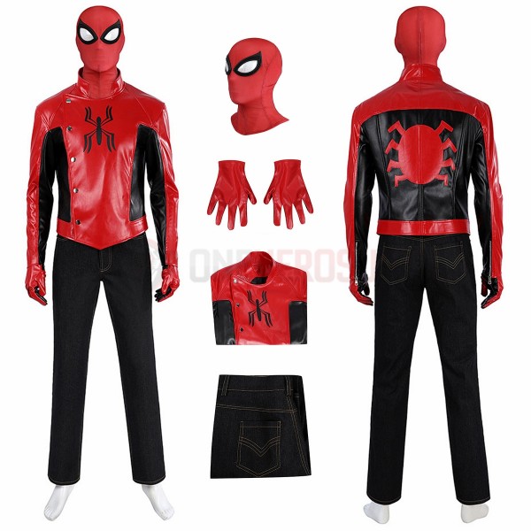 Marvel's Spider-Man 2 Last Stand Cosplay Costume Red Leather Jacket