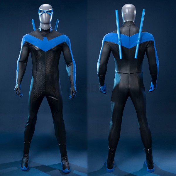 Nightwing Cosplay Costumes Dick Grayson Leather Suits Top Level