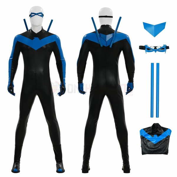 Nightwing Dick Grayson Cosplay Costumes Comic Edition Top Level Suits Ver.2
