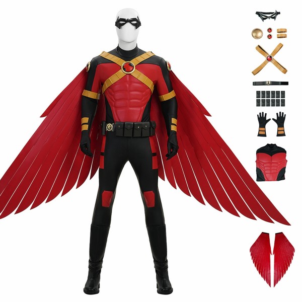 Robin War Tim Drake Cosplay Costumes Red Robin Top Level Suits