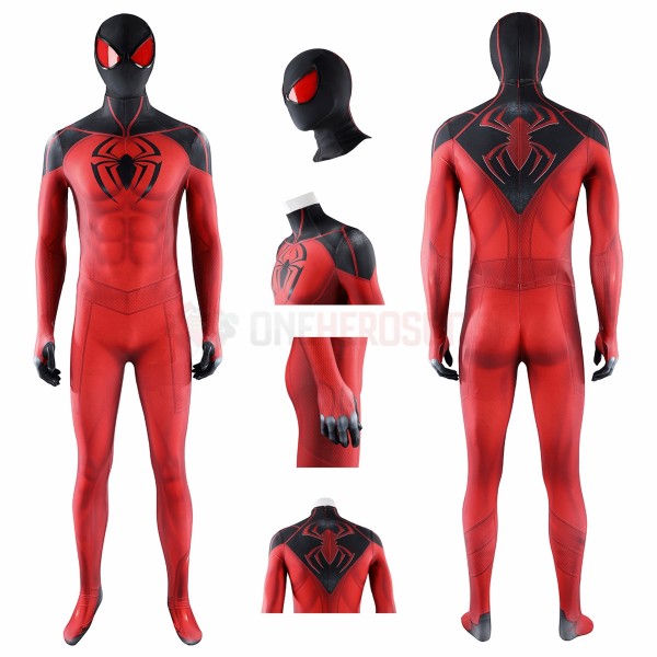 Scarlet Spider Cosplay Costume Spider-Man Red Suit Gifts for Male