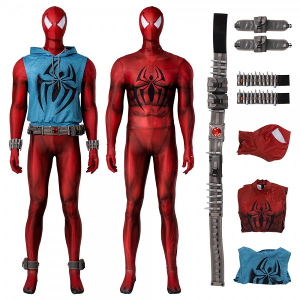 Scarlet Spider Cosplay Costumes Spider-Man Jumpsuit with Vest
