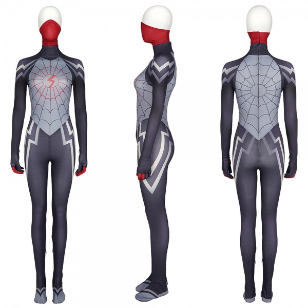 Silk Spiderman Cosplay Costumes Cindy Moon Cotton Jumpsuits