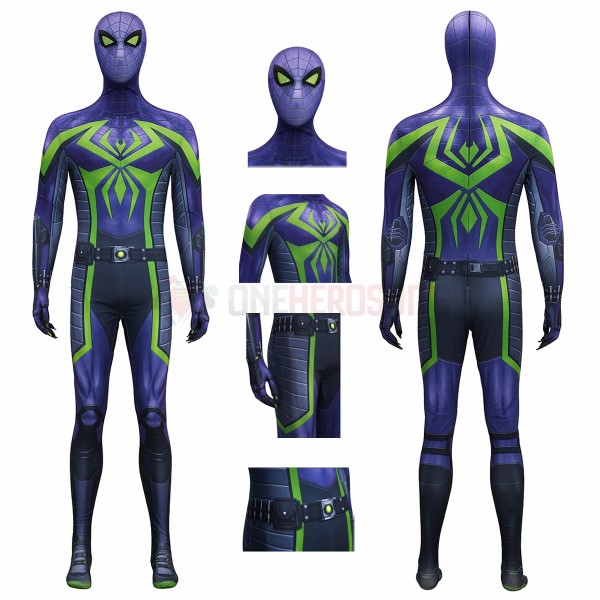 Spider-Man 2 Cosplay Costumes Purple Reign HD Printed Jumpsuit