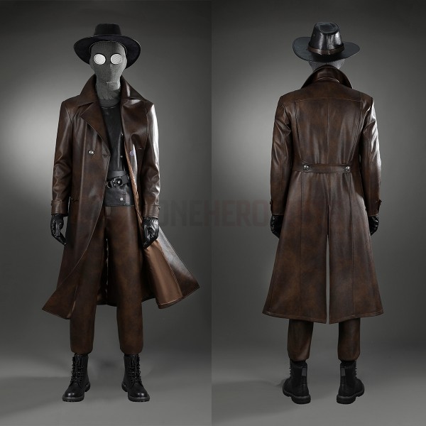 Spiderman Noir Cosplay Costume Spider-Noir Brown Suit