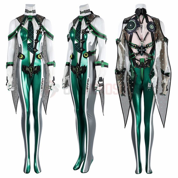 Stellar Blade EVE 07 Cosplay Costume Green Suit