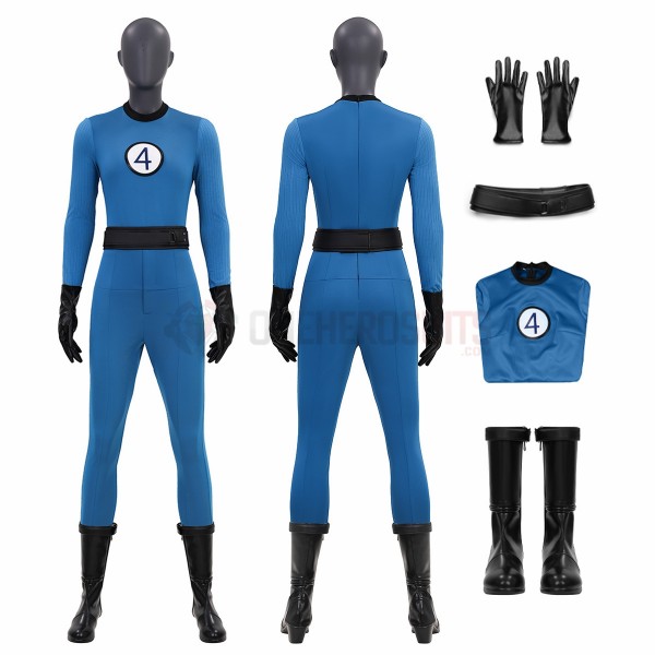 The Fantastic Four First Steps Blue Classic Cosplay Costumes Invisible Woman Suits