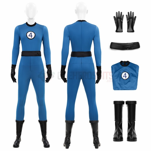 The Fantastic Four First Steps Blue Classic Cosplay Costumes Invisible Woman Suits