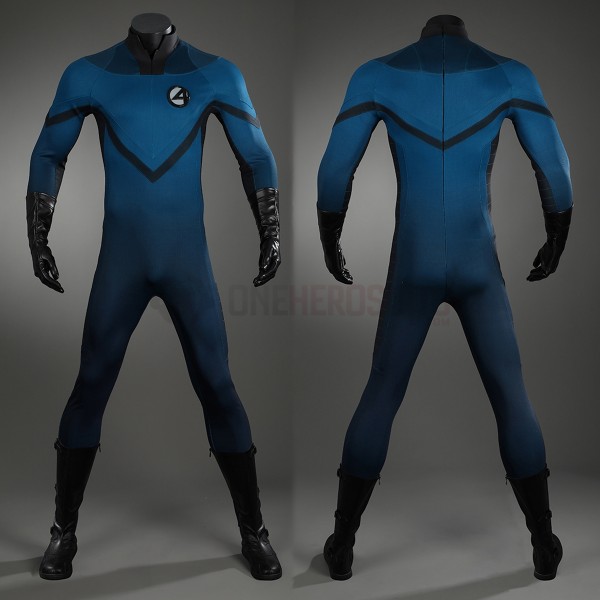 The Fantastic Four Navy Cosplay Costume Human Torch Suit