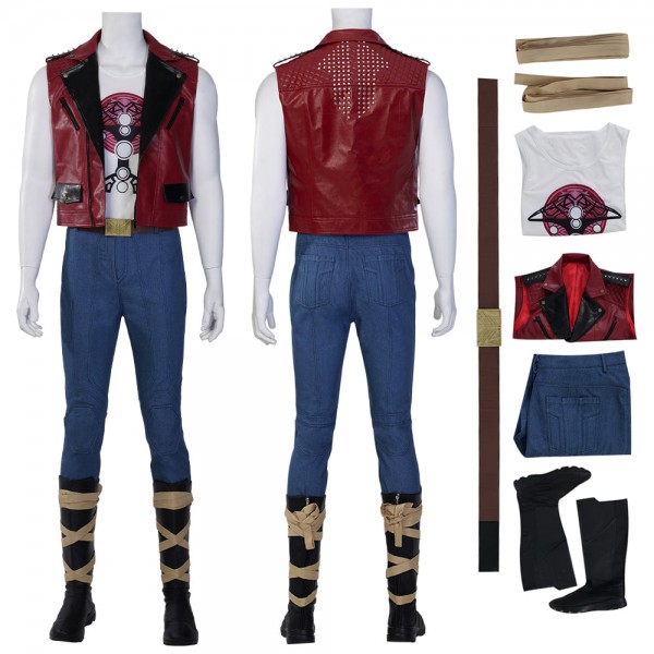 Thor 4 Love and Thunder Cosplay Costumes Red Vest Top Level Suits