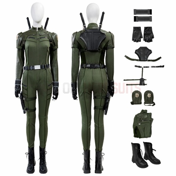 Thunderbolts Cosplay Costumes Yelena Belova Green Suits
