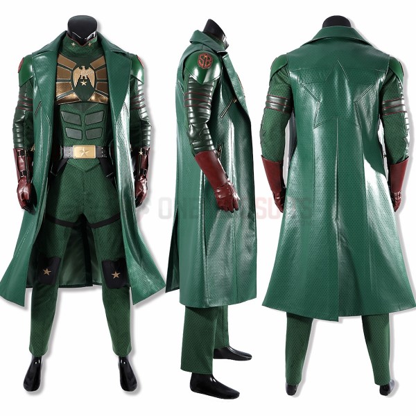 Vought Rising Cosplay Costume Soldier Boy Green Leather Suit