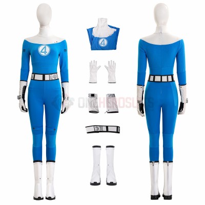 [Ready To Ship - Female Size L] 2025 The Fantastic Four First Steps Invisible Woman Cosplay Costumes Sue Storm Suits