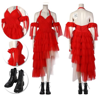 The Suicide Squad 2 Harley Red Dress Cosplay Costume