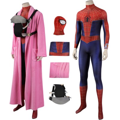 Across The Spider-Verse Peter Parker Cosplay Bodysuit With Long Coat