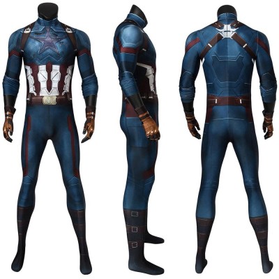Avengers Captain America Steve Rogers Cosplay Costume 3D Printed BodySuit