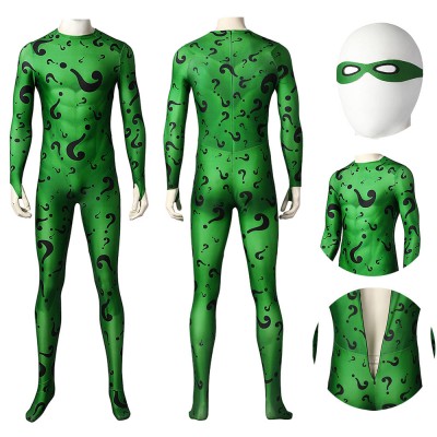 Bruce Wayne Forever Riddler Cosplay Costume Jim Carrey Edition 3D Printed Jumpsuits