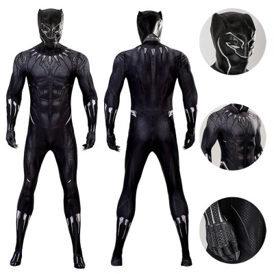 Black Panther Cosplay Costumes Wakanda Forever Cotton Jumpsuit