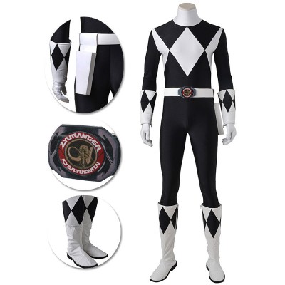 Black Ranger Cosplay Costumes Mighty Morphin Power Rangers Cosplay Suit