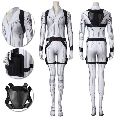 Black Widow Natasha Romanoff Cosplay Costumes White 3D Printed Cosplay Suit