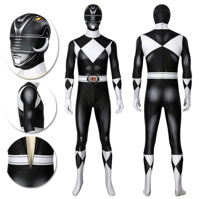 Black Power Rangers Suit Power Ranger Black Spandex Cosplay Costume