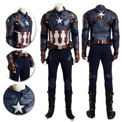 Captain America Cosplay Costume Civil War Movie Level Leather Cosplay Suits