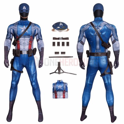 Captain America The First Avenger Cosplay Costumes Steven Rogers HD Printed Jumpsuit