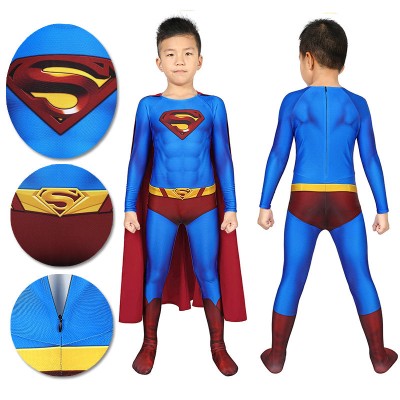 Christmas Gifts For Kids Clark Kent Cosplay Costume Crisis on Infinite Earths Suit With Cloak
