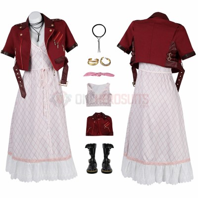 Crisis Core - Final Fantasy VII Cosplay Costume Aerith Gainsborough Suit