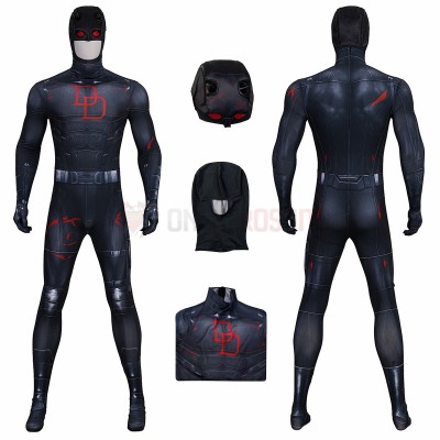 Daredevil Born Again Season 2 Cosplay Costumes Daredevil Black HD Printed Jumpsuit