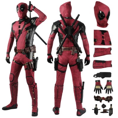 [Ready To Ship - Male Size L] Deadpool 3 Cosplay Costumes Wade Wilson Red Suits