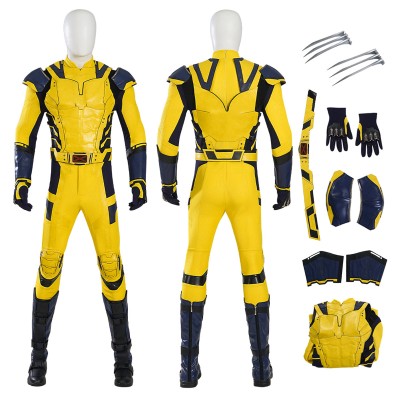 Deadpool 3 Cosplay Costumes Wolverine Yellow Leather Suits