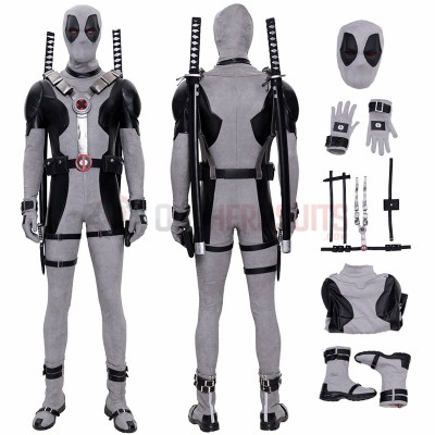Deadpool Wade Wilson Cosplay Costumes Leather White X Force Edition