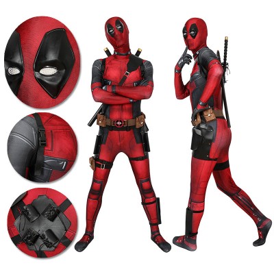 Deadpool Suit 3D Printed Spandex Deadpool Red Cosplay Costume