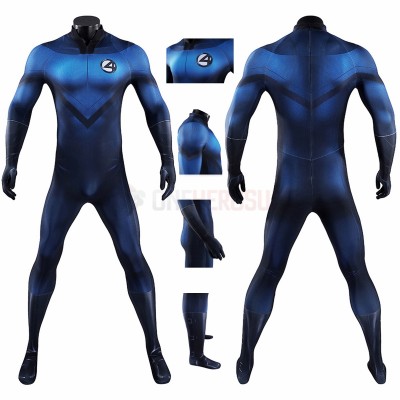 Fantastic Four 2005 Navy Cosplay Costume Human Torch Spandex Bodysuit
